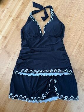 Profile by Gottex Black and White Halter Tankini